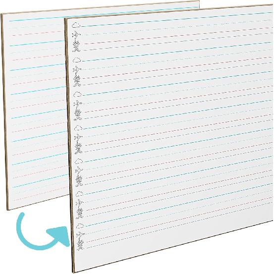 STEPUP Double Sided Whiteboard Lined Dry Erase Boards for Kids Ruled Writing Board Kindergarten Handwriting Practice Small White Boards Dry Erase Intermediate