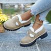 Women's Lightweight Comfortable Thick Soled Flat Bottom Anti-cold Warm Padded Snow Boots Non-slip Wear-resistant Outdoor Sports Loafers Cotton Shoes