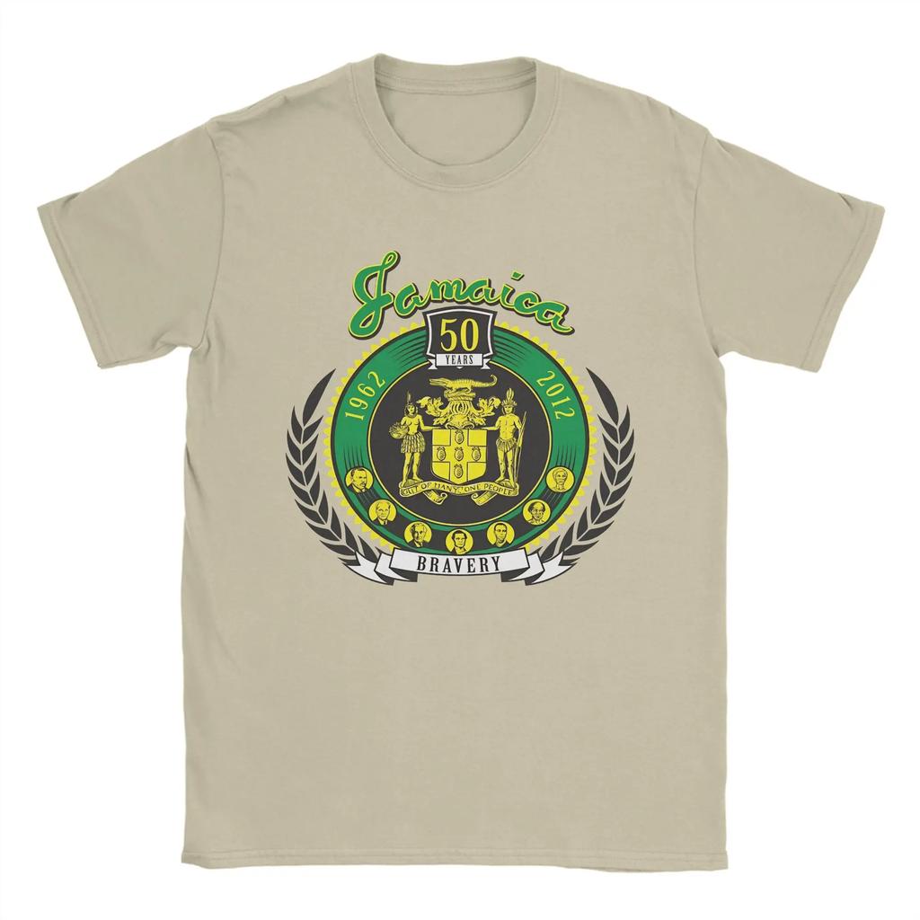 Jamaica 50 Years Independence Tshirt Summer Hipster Tshirts Cotton O Neck Plus Size Top Tees Shortsleeved Y2k Fun Tops