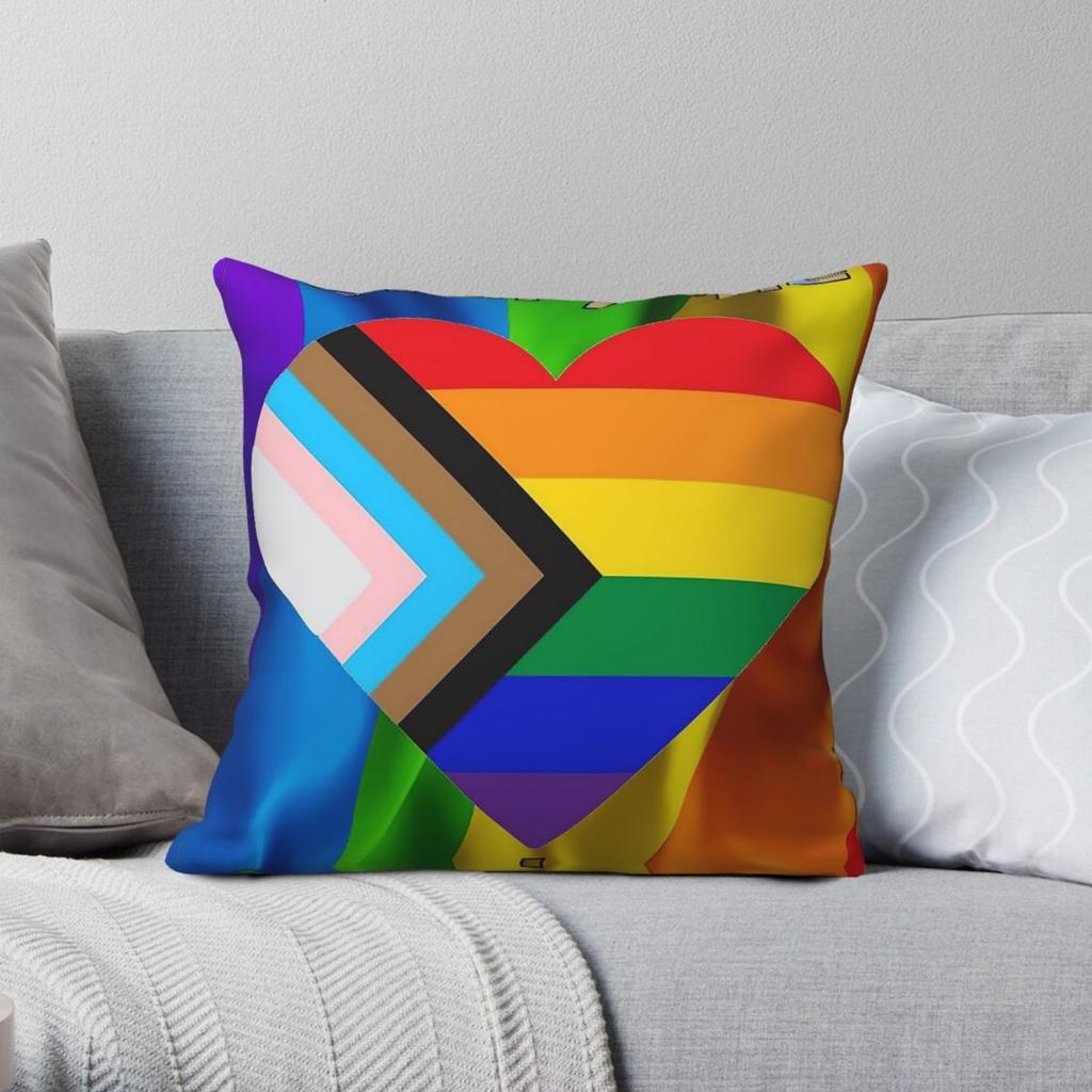 Everyone Is Welcome Lgbtq+ Pillowcase Polyester Linen Velvet Printed Zip Decor Pillow Case Room Cushion Cover 45X45