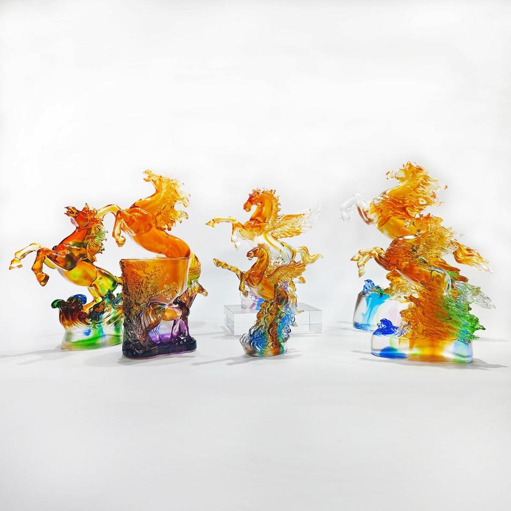 Zodiac Glazed Horse Figurine: Ancient Method - Office & Living Room Decor, Soar To Success