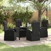 VidaXL 5-Piece Garden Dining Set with Cushions Black Poly Rattan 3379508