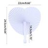 12pcs Fans Folding Paper Hand Wedding White Handheld Heart Chinese Party Blank DIY Foldable Taichi Art Painting Fan