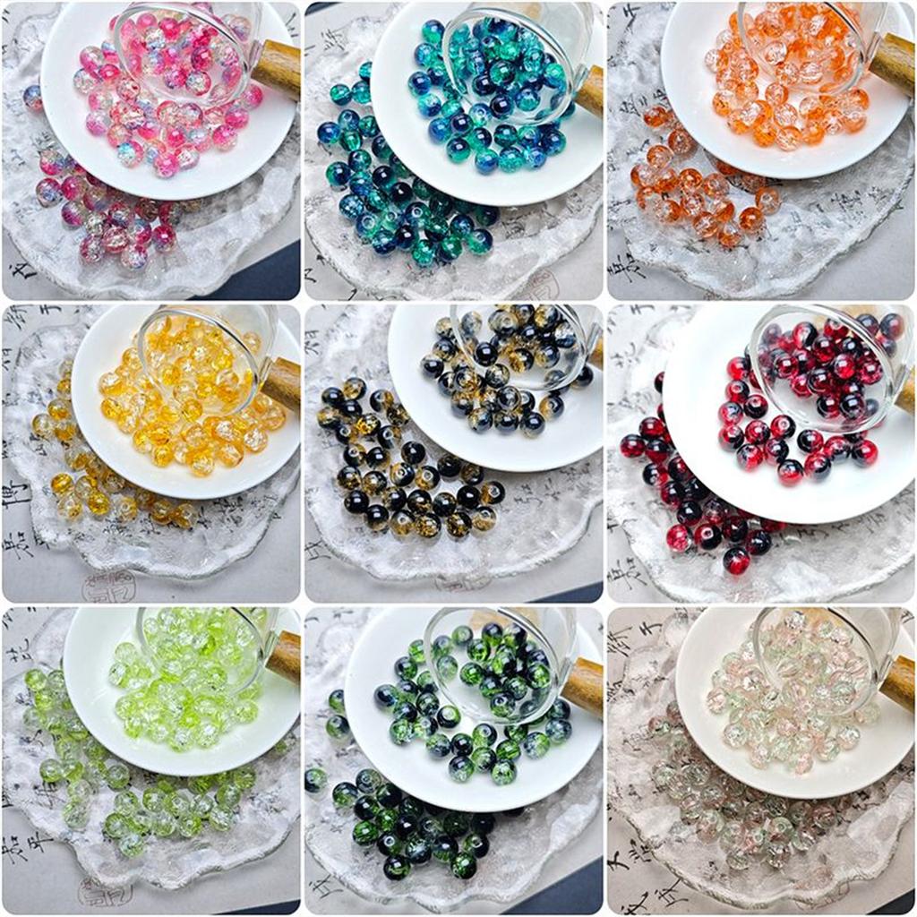 8mm Glass Beads Multicolor Beads Handmade Diy Bracelet Bracelet Jewelry Handmade Beads Accessories Wholesale Material Beads