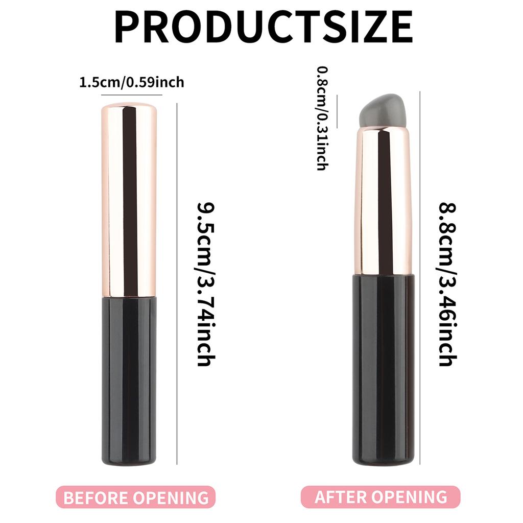 Portable Multi-purpose Mini Translucent Silicone Concealer Brush Lipstick Brush Smudge Brushs Cover Round Head Makeup Brush