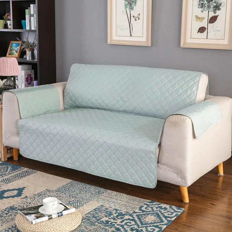 Good Waterproof Sofa Cover Solid Color Gray Pets Dogs Sofa Towel Furniture Protector Cover Anti-slip Couch Cover