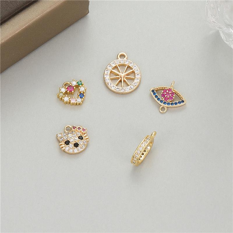 

14K Gold-Filled Colorful Mini Zircon Pendant Charms for DIY Jewelry