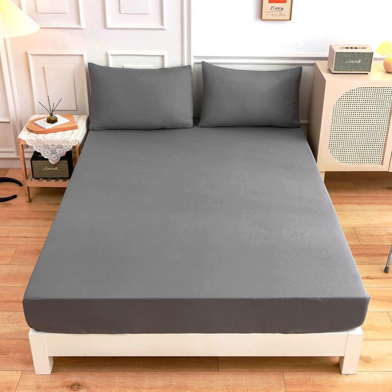 Solid Color Single Bed Pillow Cover 1.5/1.8 Single Double Bed Sheet (No Pillowcase)