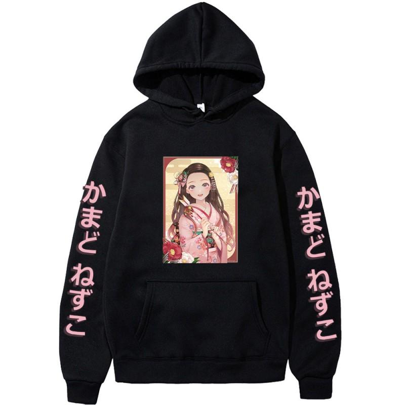 Demon Slayer Hoodie Kimetsu No Yaiba Nezuko Cosplay Sweatshirt Unisex Winter Warm Oversized Pullover