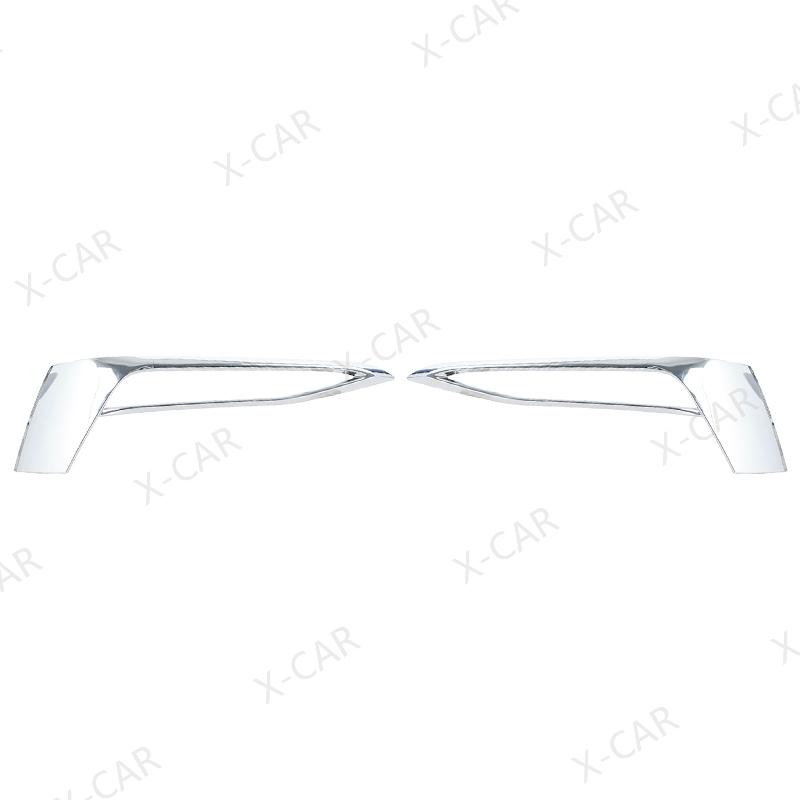 2PCS Black Chrome Front Bumper Day Light Fog Lamp Trim Cover Frame Cap For BMW 5 Series G30 G31 2018