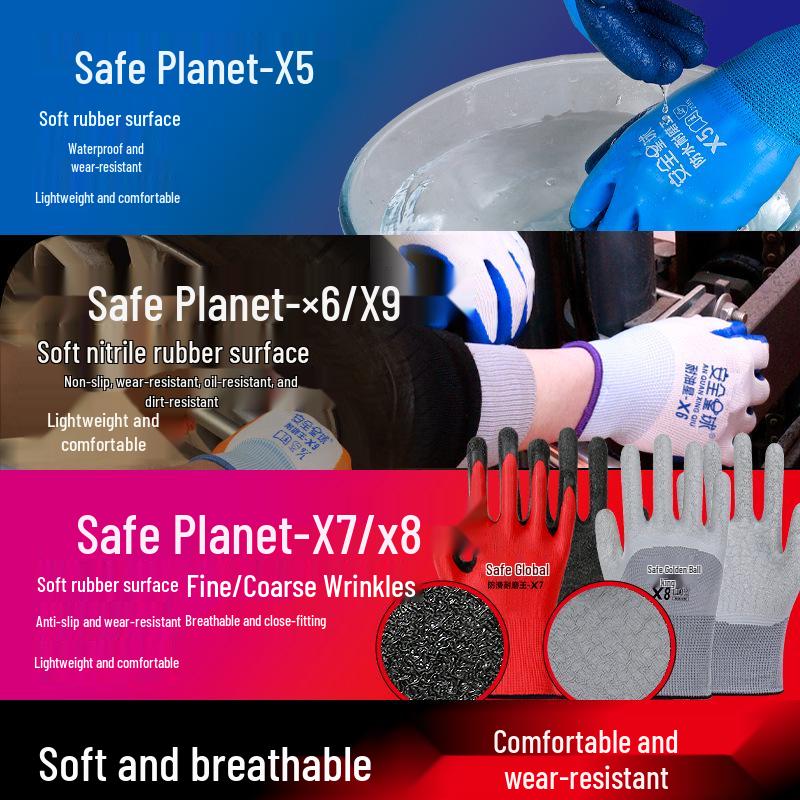 Mănuși de lucru din nitril impermeabile, cu elasticitate ridicată – Degete ranforsate, Rezistente la abraziune și ulei, Antiderapante, Respirabile, Protective