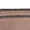 Used Bee Compact Zip Wallet (10656) S8001CVQR 7941, Bee Grain Calfskin, Snap Button, CD Logo, Rose Beige, Women's from