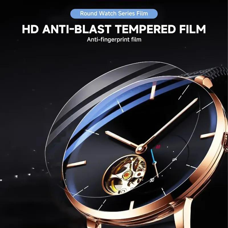 26-46mm Universal Tempered Glass Smartwatch Screen Protector Protective Films 28mm 30mm 32mm 38mm 40mm 41mm 42mm Diameter 2-5PCS 1PCS