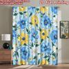 2D Flat Photography Backdrop Popular Photography Scene Banner Blue and Yellow Flowers 100% Polyester Festive Holiday for