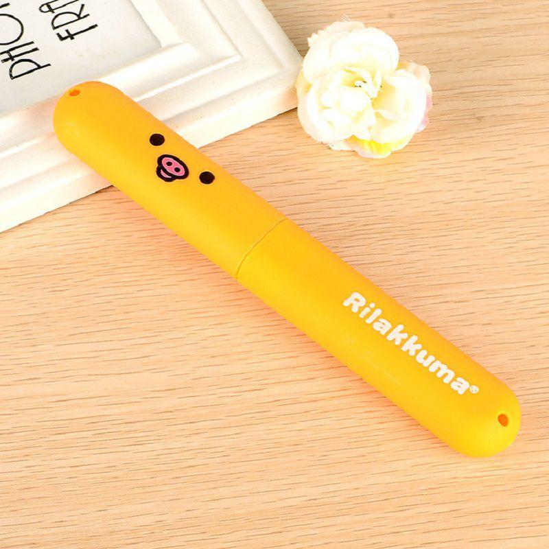 Colorful Portable Toothbrush Cover Holder With Cute Bear Design For Travel Protection