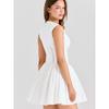 Youth Bloom House Same Style French Style White Gentle Style Sexy V-neck Lace Hollow Out Waist Hugging Short Dress