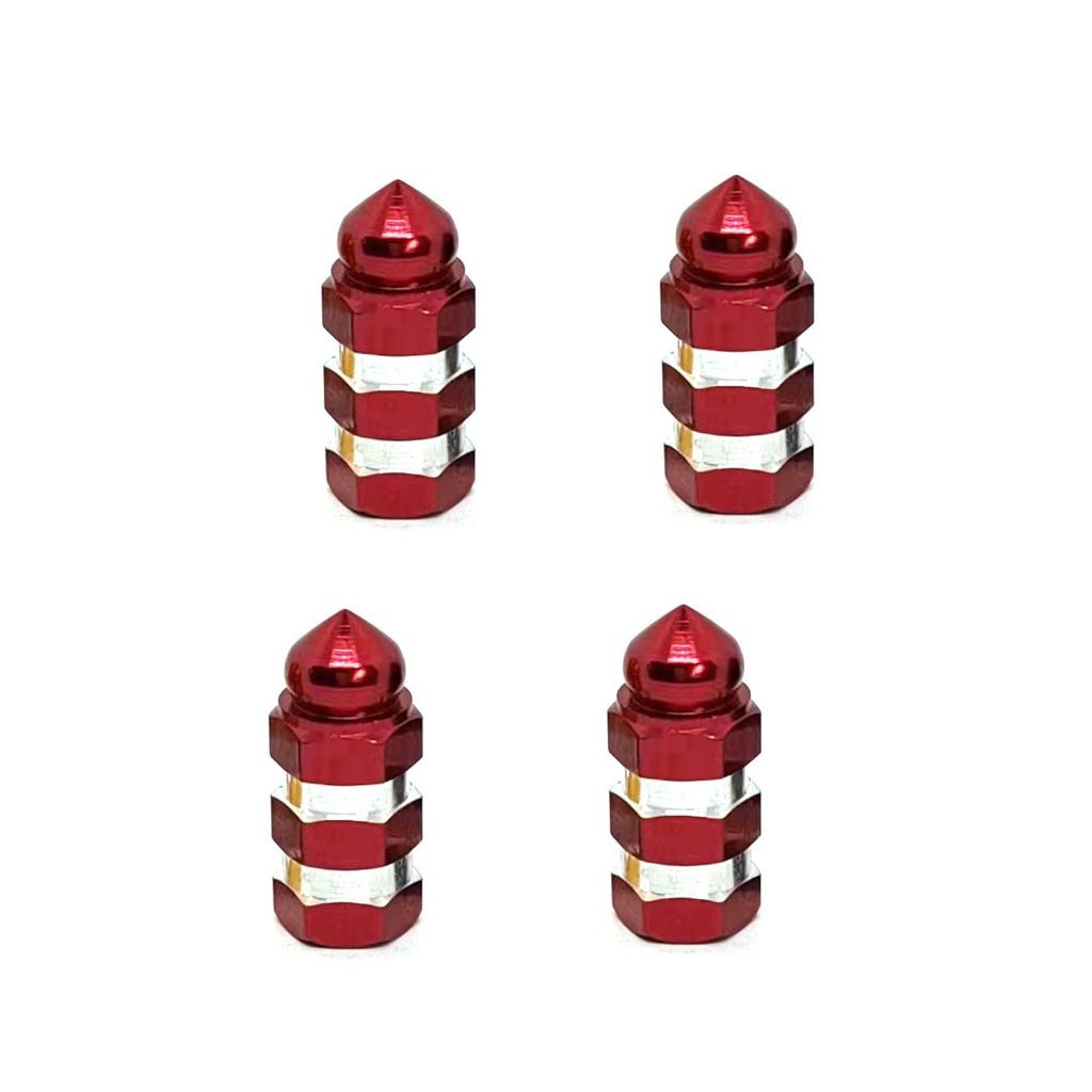 4PCS Tire Valve Stem Caps Universal Aluminum Alloy Hex Grip Dustproof Covers for Cars Motorcycles and Bicycle Wheels Valve Stems 1