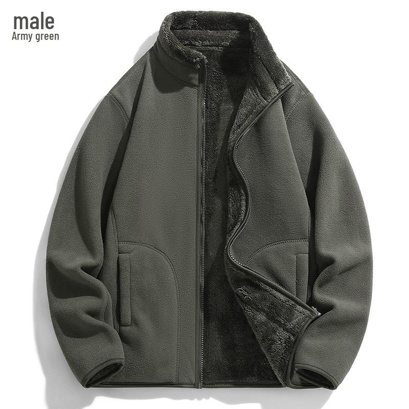 Ollie Double-Sided Polar Fleece Couple Jacket - Soft, Warm, Trendy Winter Coat