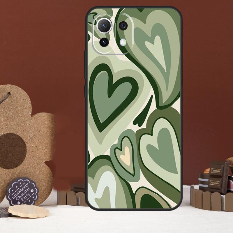 Brown Purple Hearts Swirl Pattern Case For Xiaomi 15 14 Ultra 13T 14T 15T 17 Pro Max POCO X7 Pro X5 X6 F5 F6 F7 F8 Ultra Cover