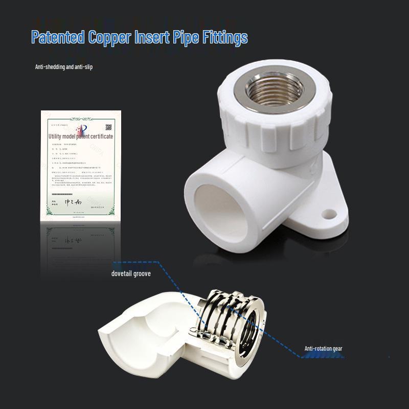 PPR Elbow with Base, Female Inner Thread, Thickened PPR Base Elbow, 25mm Pipe Fittings Set.