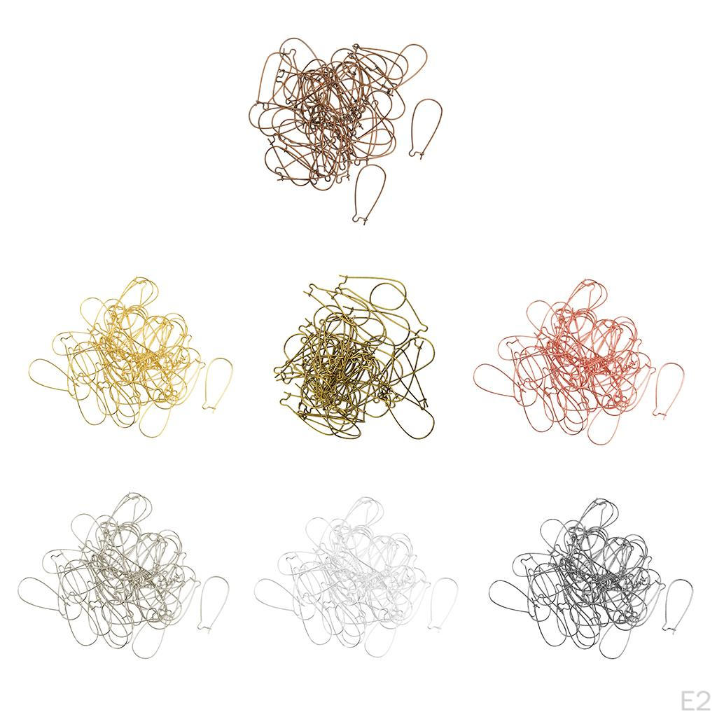 100 Earwires Earring Ear Hooks Findings Kidney Wires Blank Base