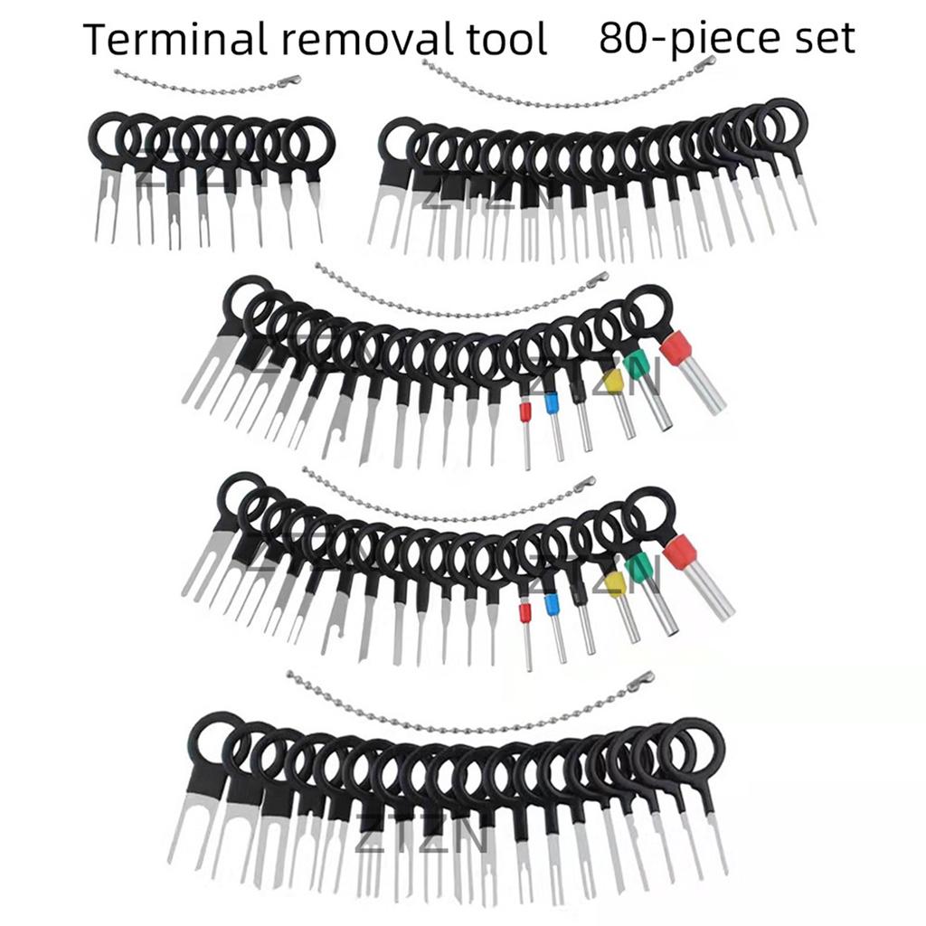 82PCS Car Terminal Removal Kit Wiring Crimp Connector Puller Repairing Tool Auto Electrical Wire Crimp Connector Needle