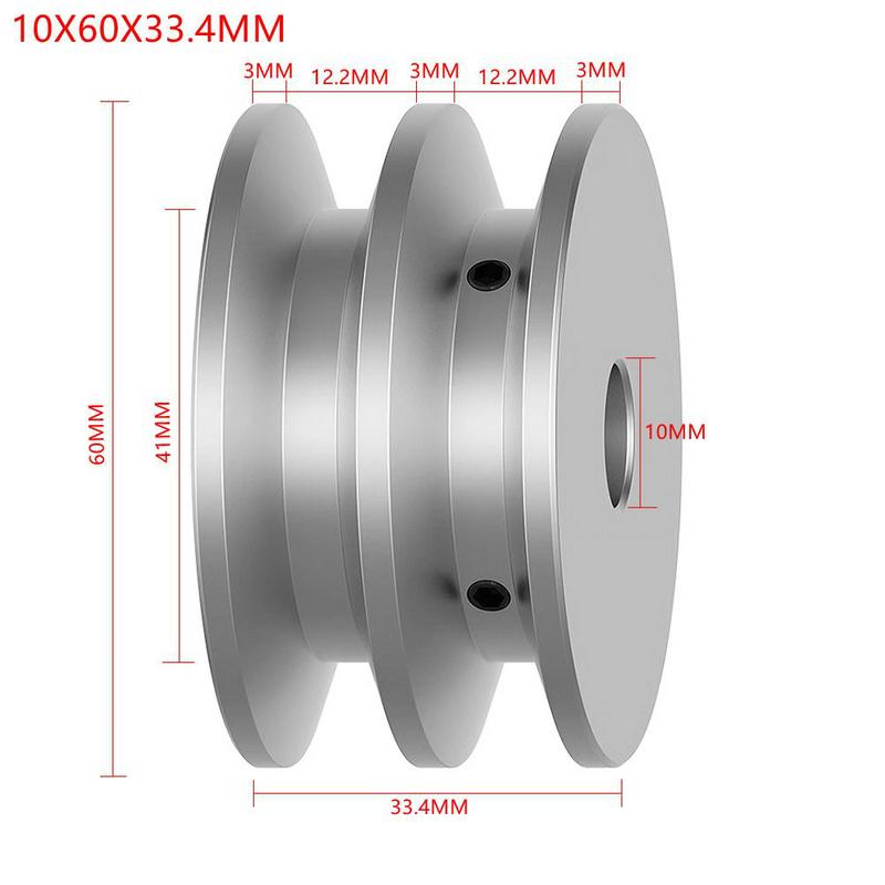 1 Piece Aluminum Alloy Double V Belt Pulley Fixed Bore Pulley Wheel For Replacement Accessories Diameter 60mm 80mm 100mm