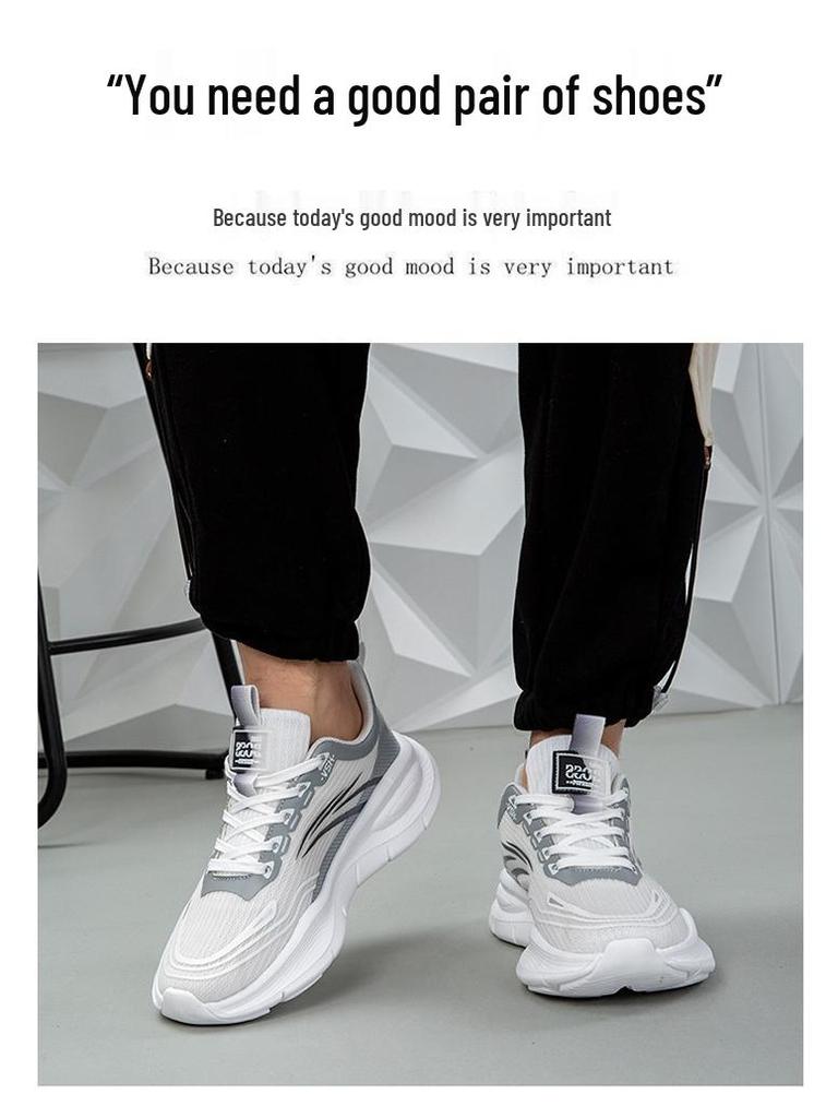 Męskie Wodoodporne Oddychające Sneakersy z Siateczki w Dużych Rozmiarach - Lekkie i Amortyzujące Wstrząsy Buty do Biegania Casual z Miękką Podeszwą.