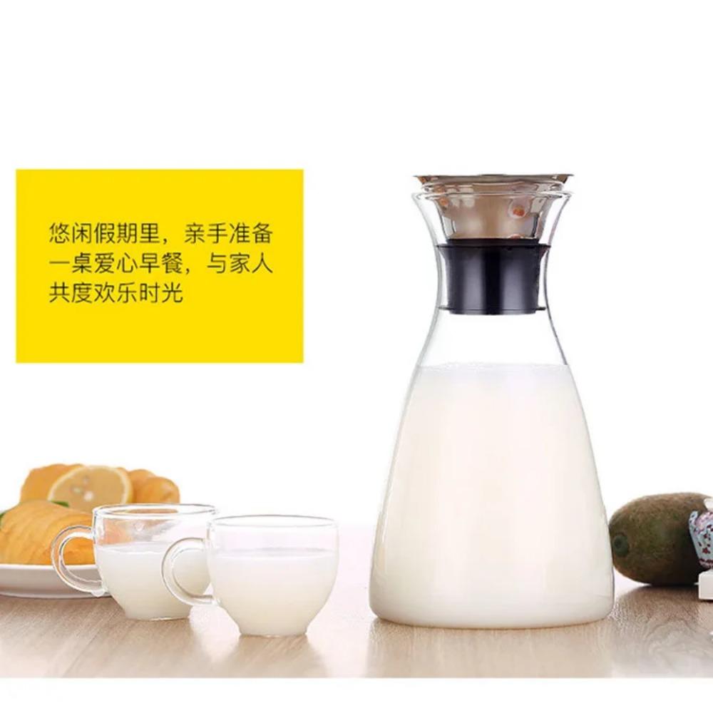 1500ml Geometrical Glass Pitcher Transparent Water Carafe Teapot Tea Kettle Cold Amber Water Jug Drink Dispenser with 2 Cup