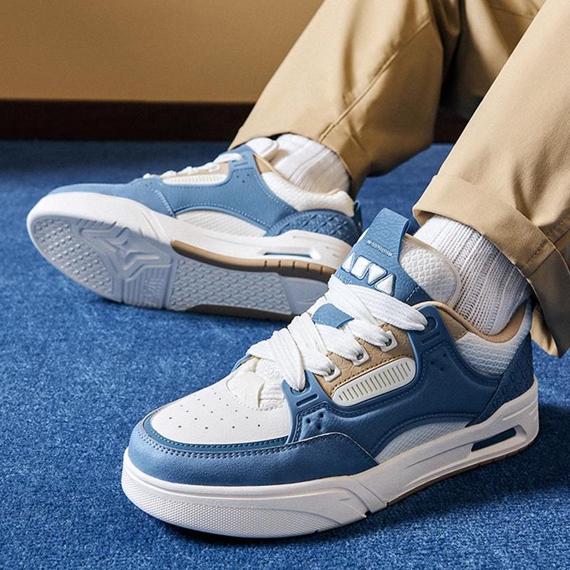Anta Aojie Trendy Casual Wear Durable Increased Height Low-Top Skate Shoes Men Sneaker Blue White 112448040R-1