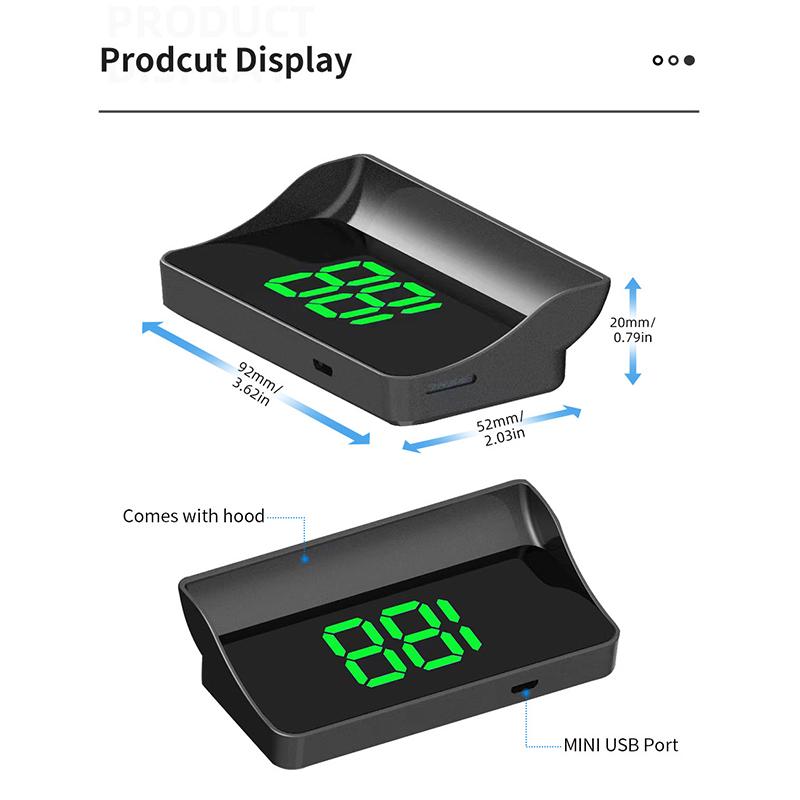 Car Digital Speedometer Head Up Display Vehicles Speed Gauge Hud Windshield Projector For Truck Gps Driving Assistance Tool