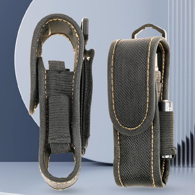 Soporte de linterna seguro montado en la cintura Construcción de nailon resistente a la intemperie Accesorios de viaje para exteriores para el uso de linternas
