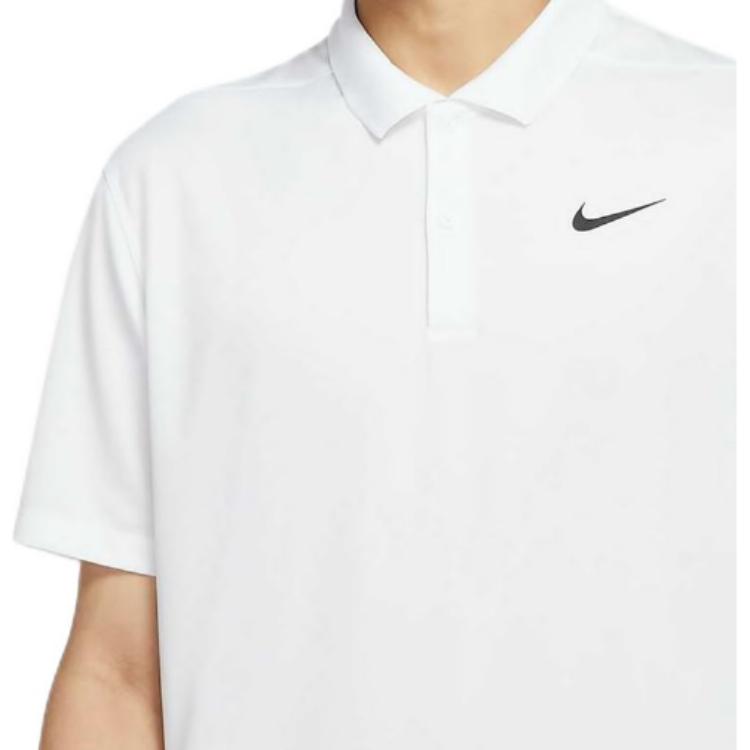 Nike Polo Shirts Men's White Polo Collar Moderate Straight Fit DH0823-100