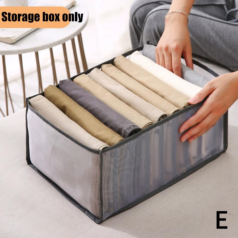 7/9 Grids Foldable Underwear Socks Organizer With Dividers Clothes Storage Box Breathable Mesh Bag For Wardrobe