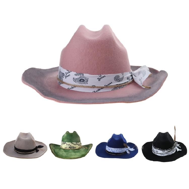 Vintage Cowboy Hat Music Festival Party Hat Masquerade Accessories Fedora Cap