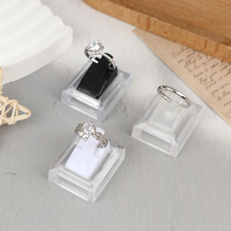 5Pcs Clear Ring Display Stands Ring Jewelry Tray Ring Storage Organizer Shelf For Jewelry Counter Showcase Display Prop