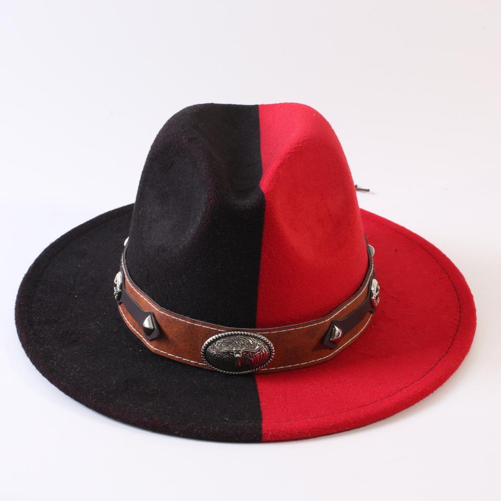 Popular European and American Classic Double-color Wide-brimmed Top Hat Men's and Women's Fashion OL Style Cowboy Hat Jazz Hat
