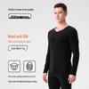 Men's Wool-Silk-Acrylic Seamless Fleece-Lined Warm Underwear Set