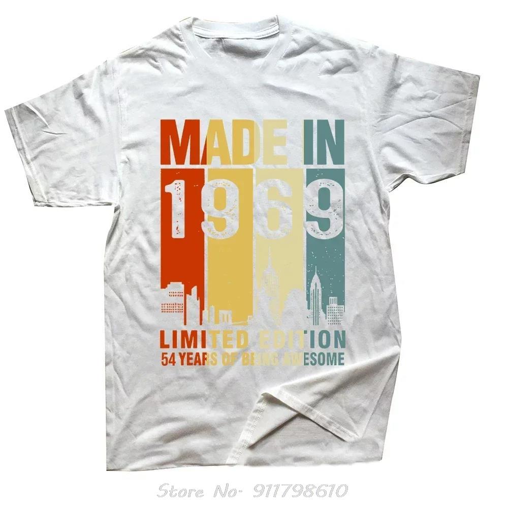 55 Year Old Mens Clothing Vintage 1969 Limited Edition Oversized T-shirt Round Neck Fashion Fitness T Shirt Casual Cotton Tshirt