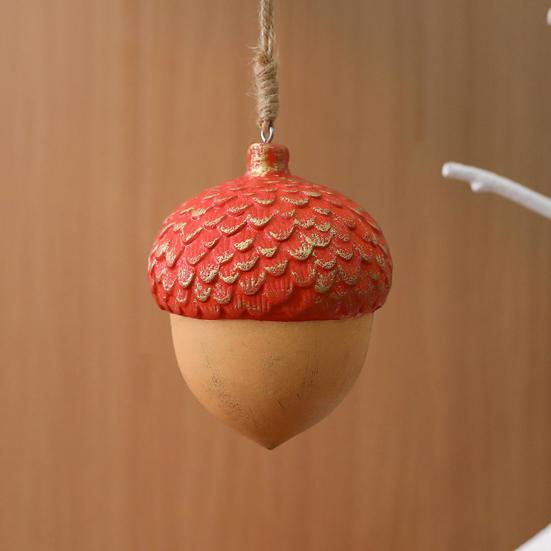 Christmas Ornament Rustic Wooden Acorn/Star Hanging Ornament Woodland Themed Holiday Decor for Tree Fireplace Farmhouse Decor