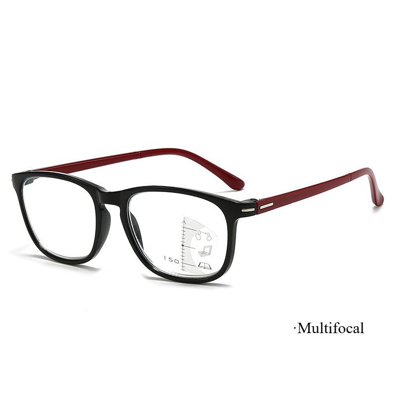 Fashionable Square Photochromic Presbyopia Glasses with Progressive Multifunctional Far and Near Dual-use Diopter To +4.0