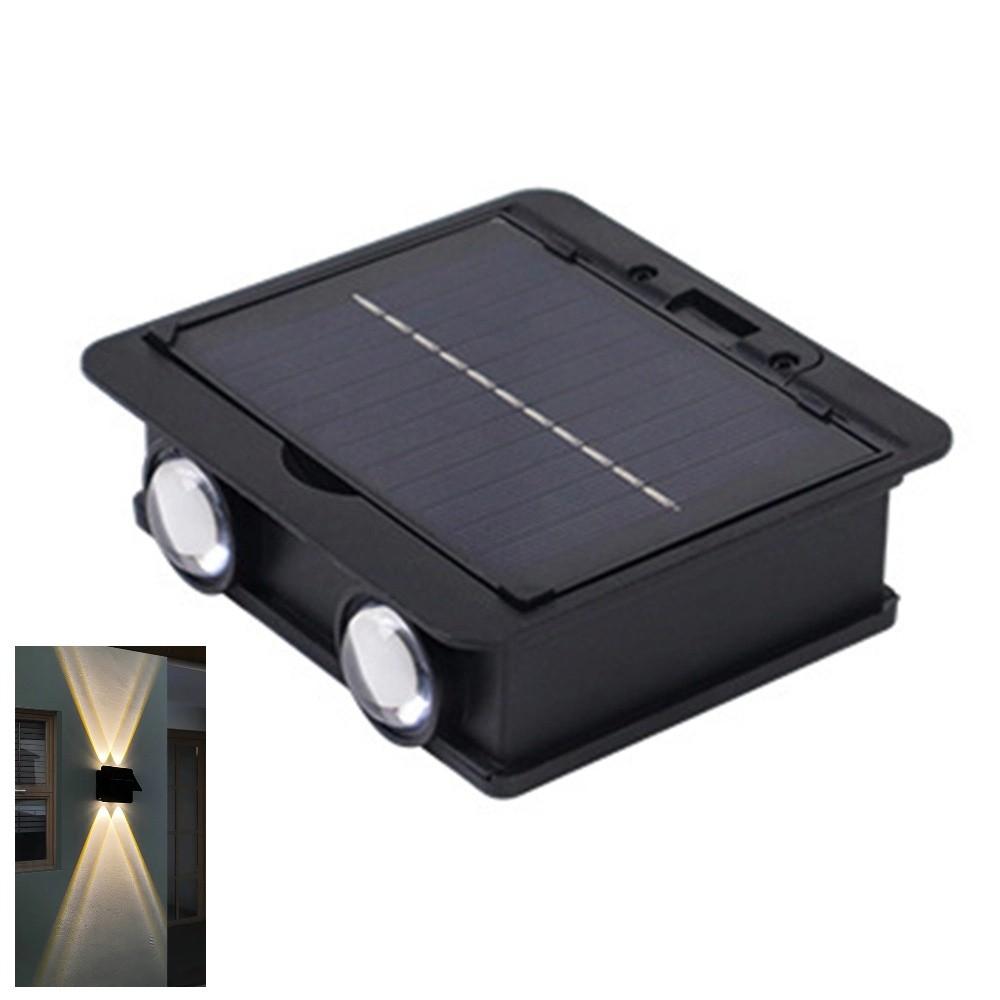 

4/6/8 светодиодных бусин Солнечный настенный светильник Износостойкий светодиодный точечный светильник Солнечный садовый светильник Освещение для крыльца 4 LED Warm Light