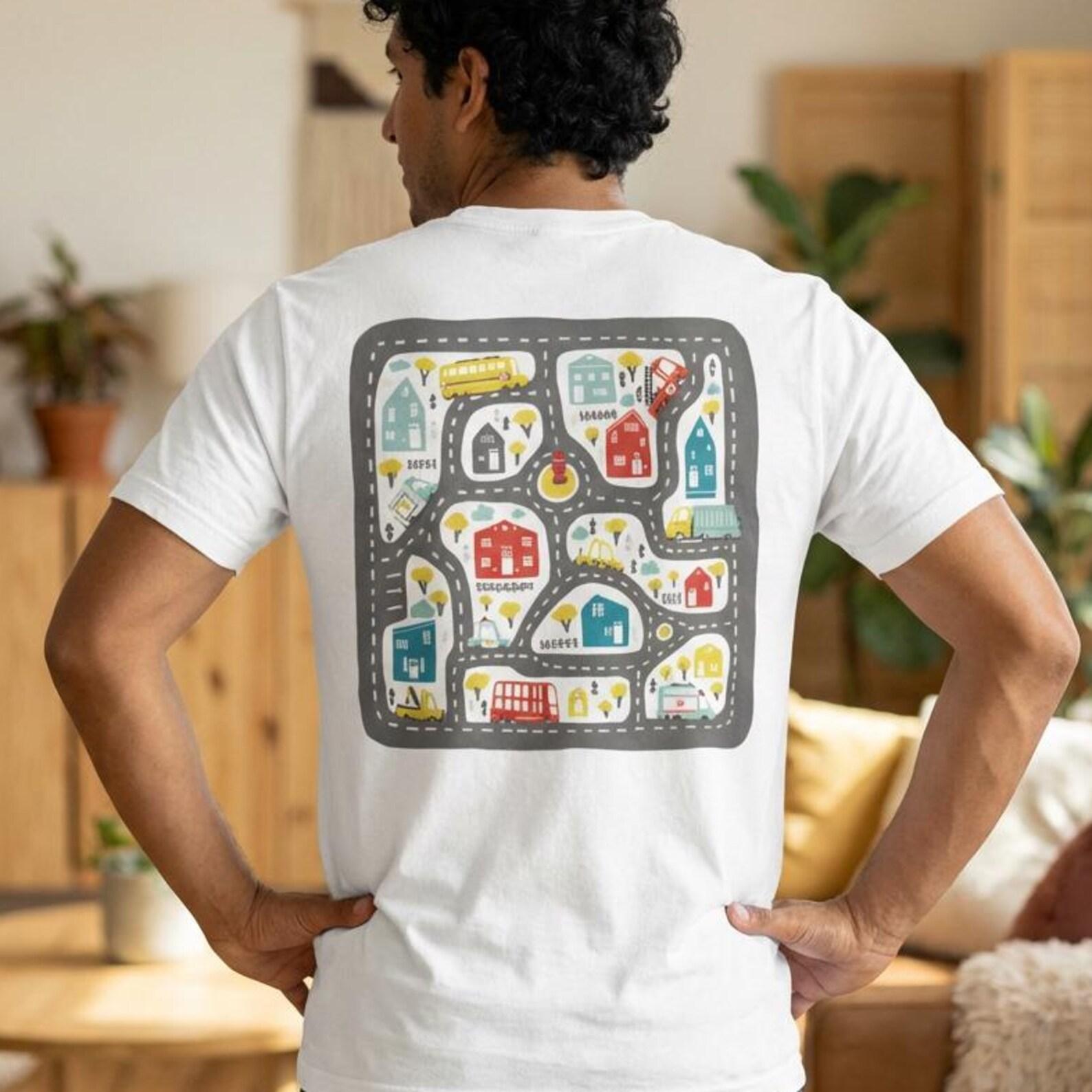 Dad s Back Race Track Shirt, Interactive Toddler Play, Car Race Gift XL