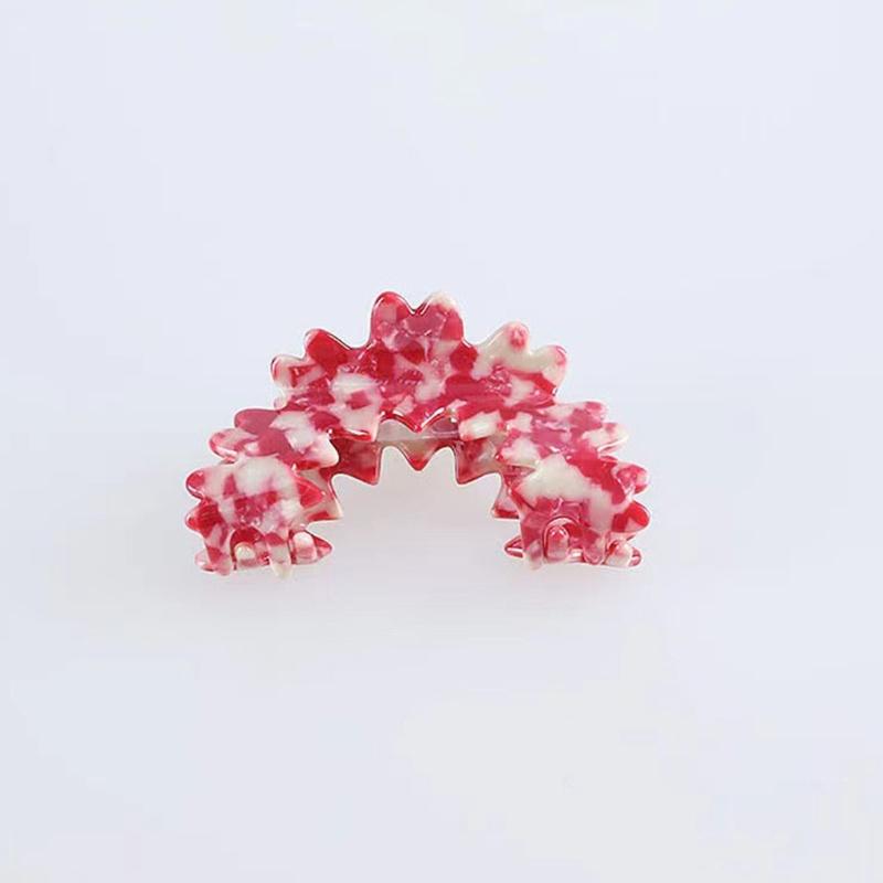 Non-Slip Hair Claws Clip Acrylic Catch Barrette Sweet Flower Shape Hair Jaw Clips Semicircle Hair Catch Barrettes