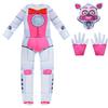 Kids Fnaf Horror Bear Jumpsuit Mask Outfit for Boys Girls Christmas Halloween Cosplay Costume