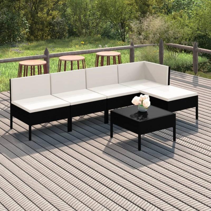Day and Night - Day and Night Garden Furniture Set 6 Pieces and Black Synthetic Rattan Cushions