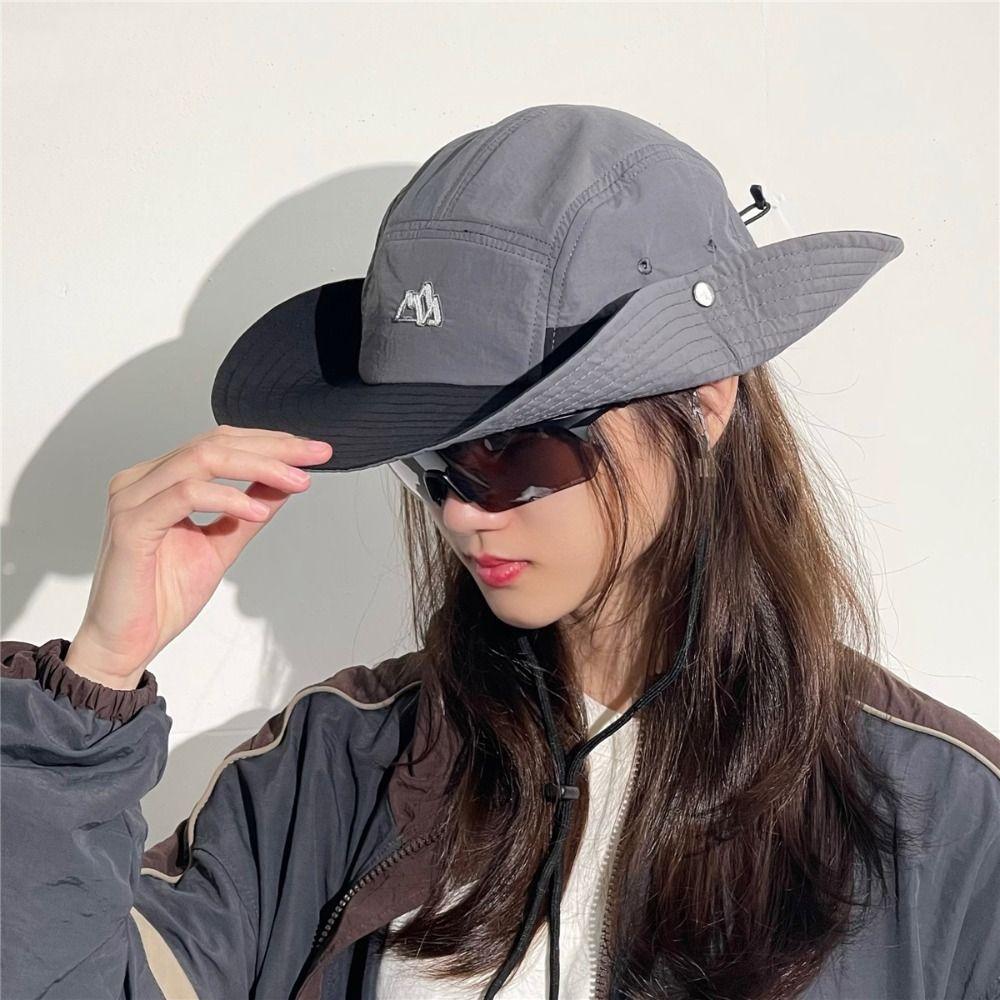 Adjustable Contrasting Color Bucket Hats Quick Drying Sun Protection Fishing Caps  Holiday