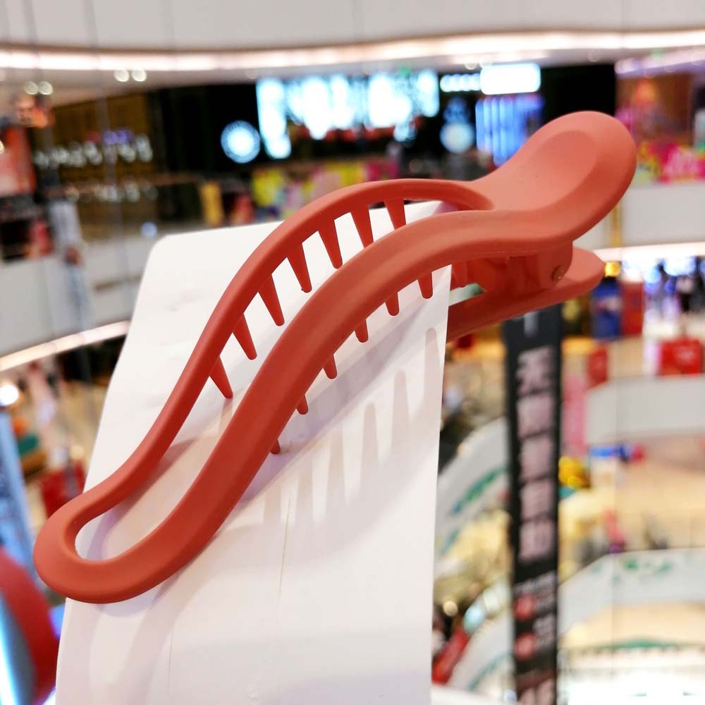 

Large Simple Candy Color Women Girls Seamless Hair Claw Plastic Face Wash Hairpin Duckbill Clip оранжевый