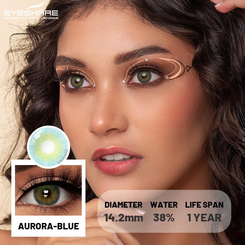 Eyeshare Colored Contact Lenses Purple Cosmetic Colored Contact Lenses Green Fashion Beauty Contact Lenses Brown Natural Colored Soft Lenses 1 Pair