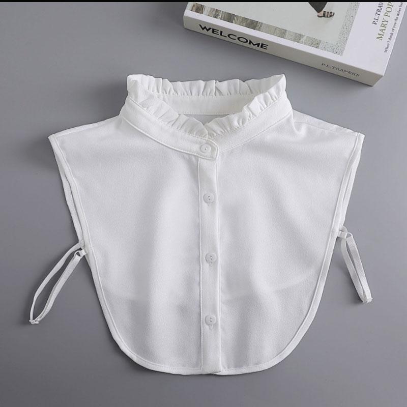 White Lapel Fake Collar Neck Decorative Chiffon Cotton Chocker Women Detachable False Collar Shirt Doll Lace Ladies Half Shirt